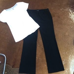 White Cotton Shirt with Black Slacks
